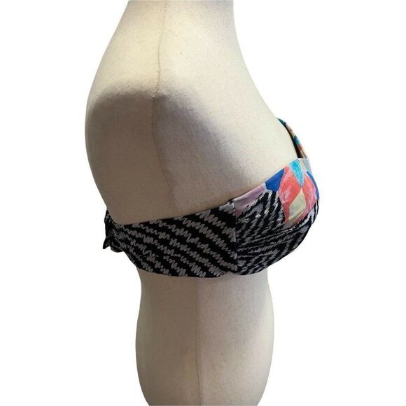 Bar III Swimsuit Bikini Top Bra Size SMALL Bandeau Feathered Daze - Picture 3 of 7